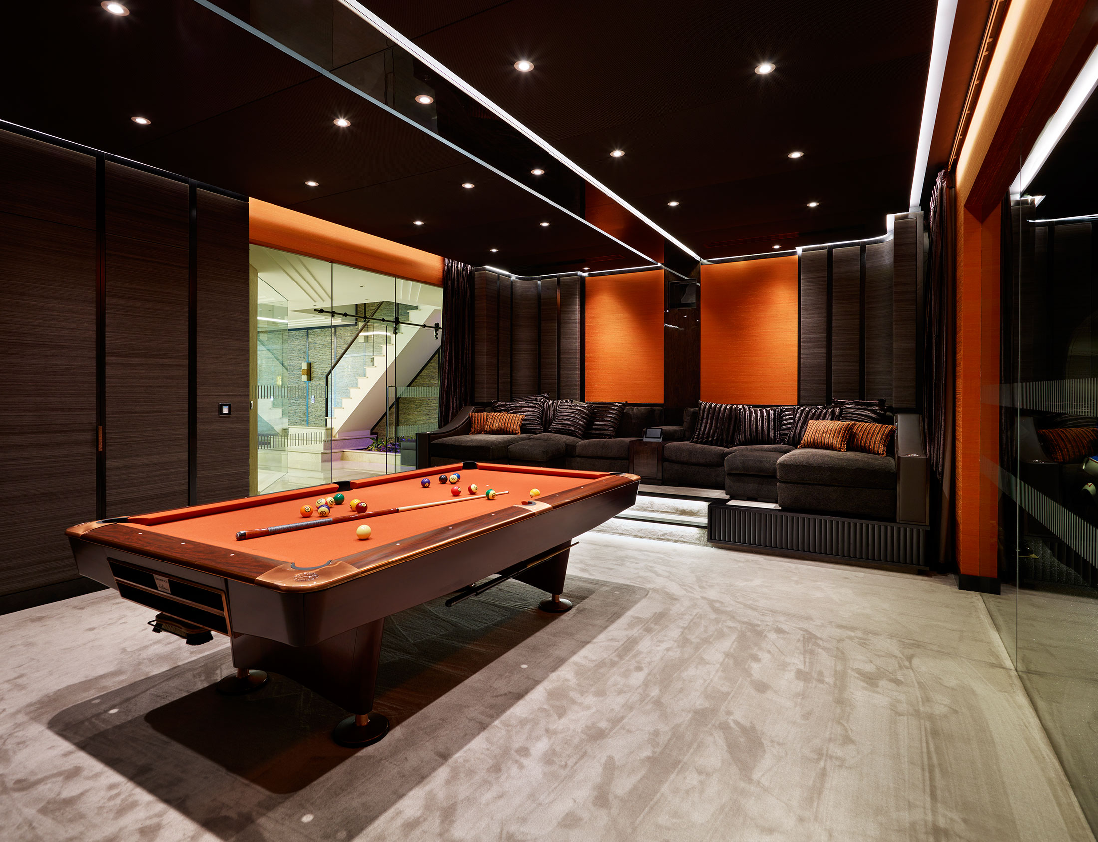 luxury interior design london residence cinema and pool room
